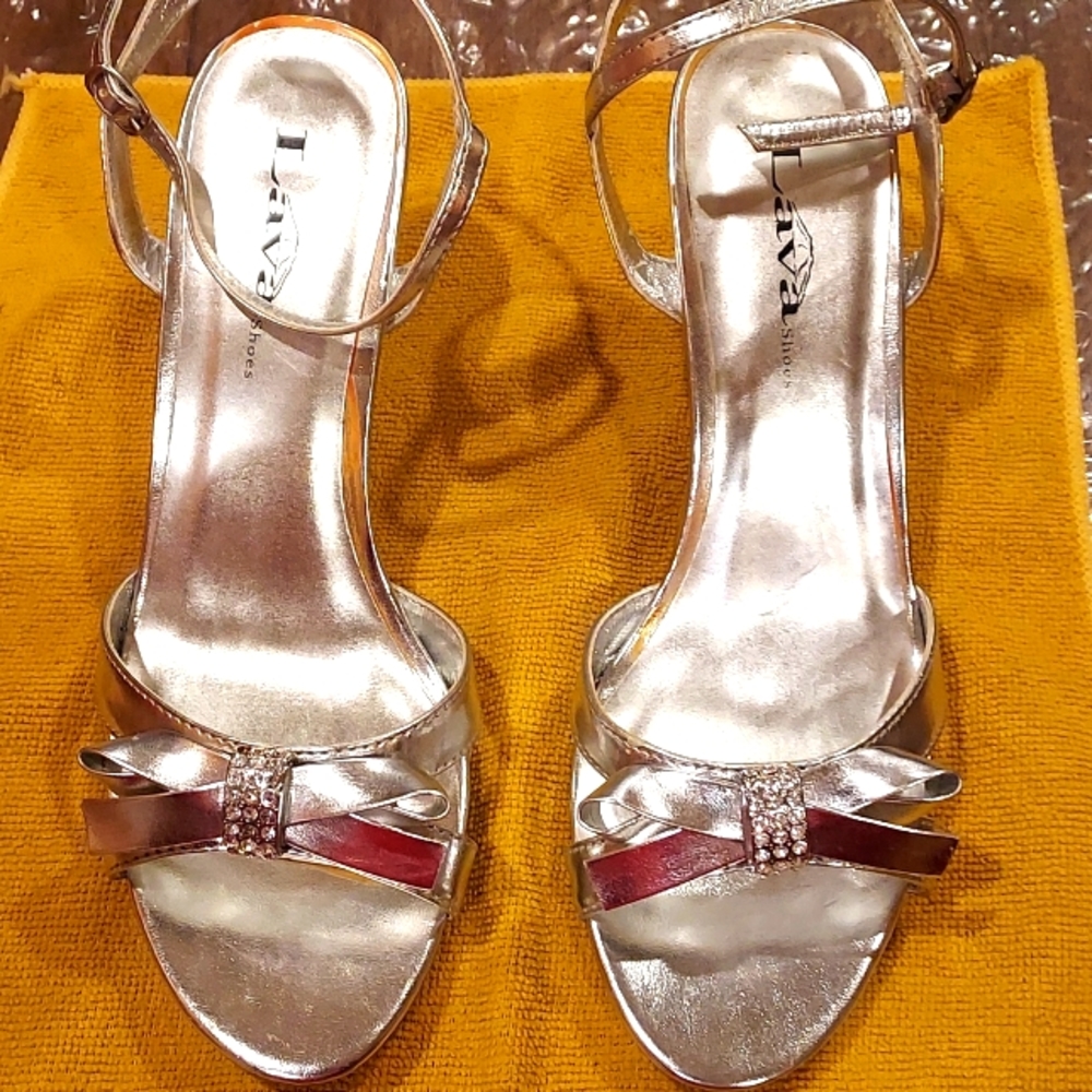 Silver dress shoes